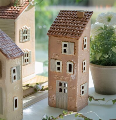 Ljuslykta Hus Rosa/Beige Det Gamle Apotek Lyktor Endless Light Ljuslyktor