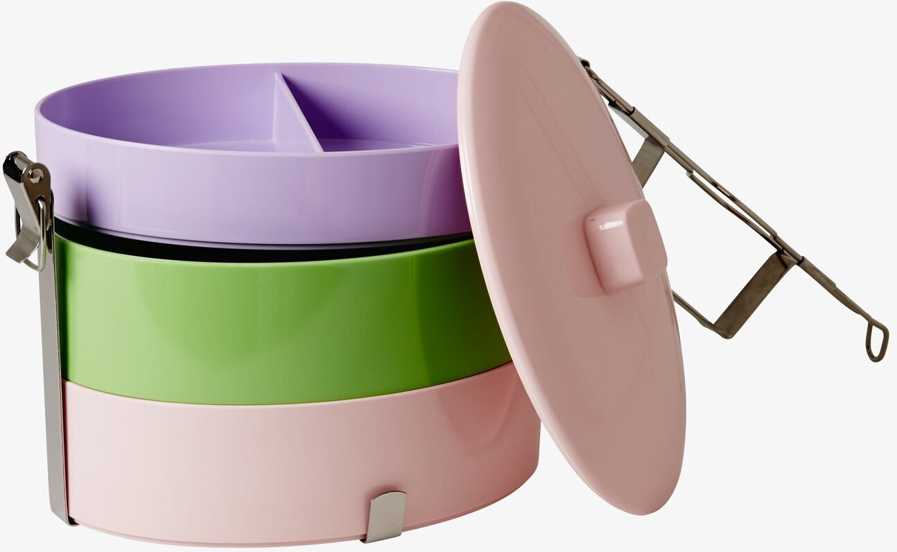 Lunchbox Stor Oval från Rice med färgglada sektioner