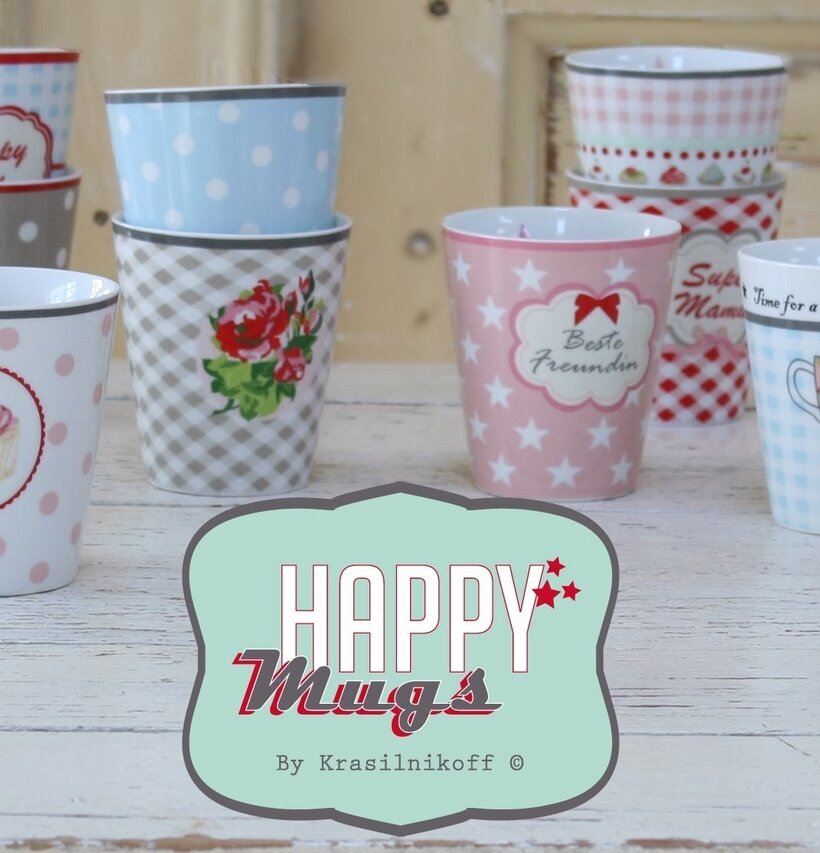 Happy Mugs - Muffins & Dots från Krasilnikoff på träbord