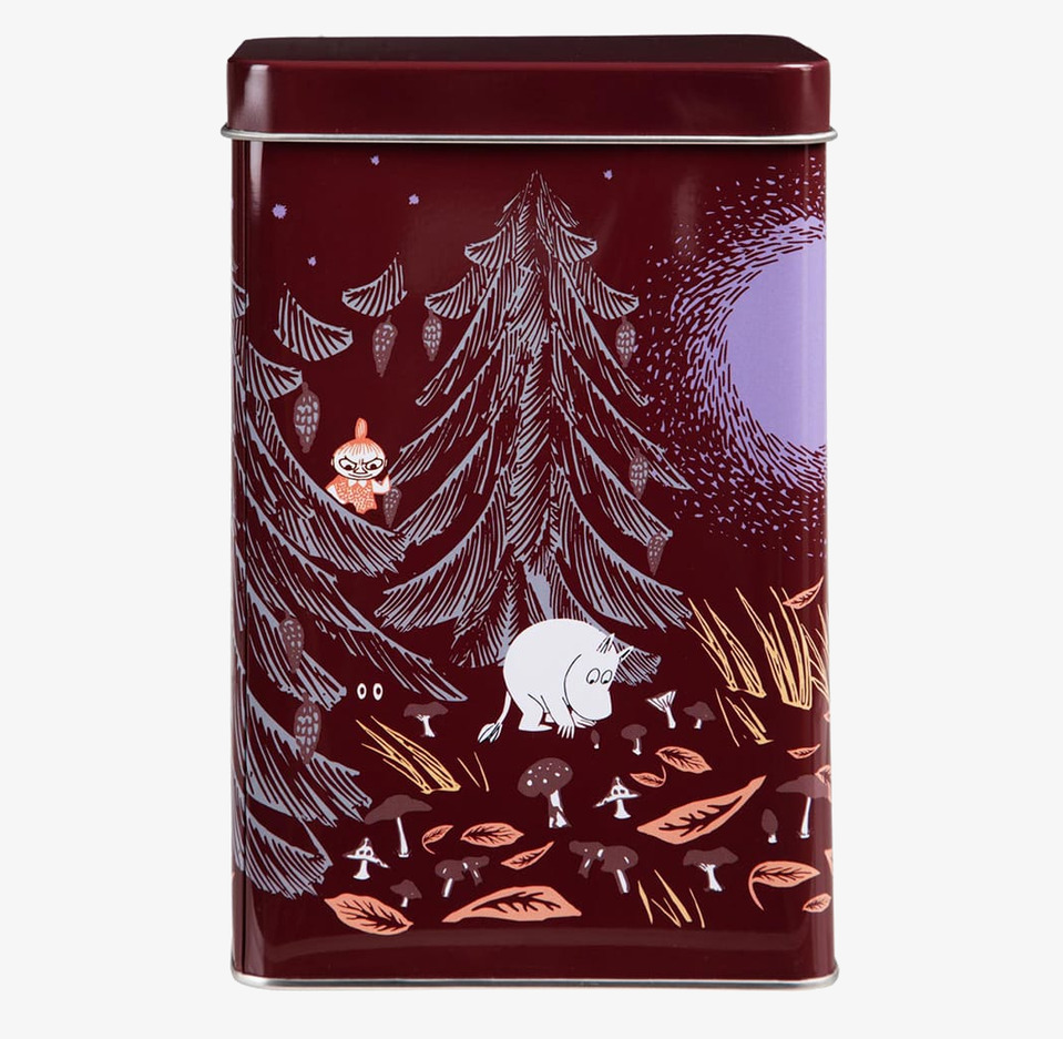 Plåtburk Kaffe Mumin Urskog Röd Moomin by Martinex Plåtburkar Metallburkar