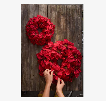 Julstjärna Krans Röd 30 cm Mr Plant Konstväxter Konstblommor Plastväxter Plastblommor