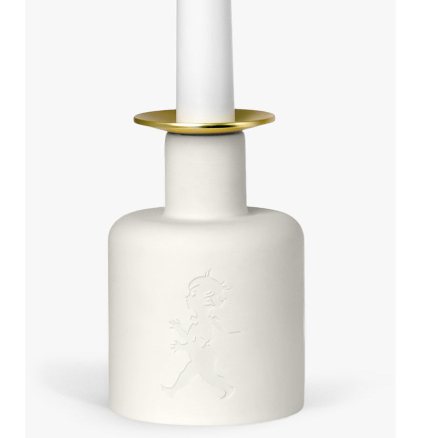 Keramikljusstake - Vit Solstickan Ljusstakar Adventsstakar Ljushållare Ljushyllor