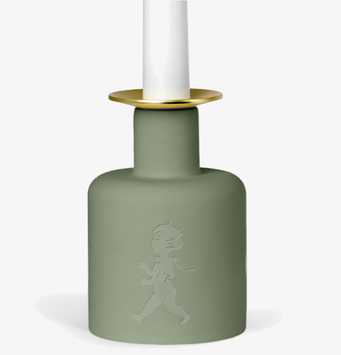 Keramikljusstake - Grön Solstickan Ljusstakar Adventsstakar Ljushållare Ljushyllor