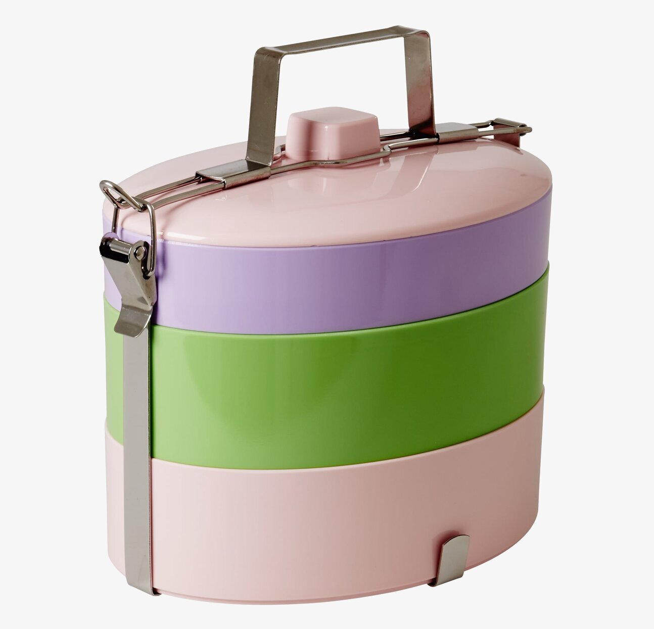 Lunchbox Stor Oval från Rice med tre färgglada nivåer