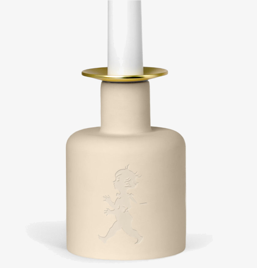 Keramikljusstake - Beige Solstickan Ljusstakar Adventsstakar Ljushållare Ljushyllor