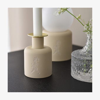 Keramikljusstake - Beige Solstickan Ljusstakar Adventsstakar Ljushållare Ljushyllor