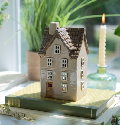 Ljuslykta Hus Beige Det Gamle Apotek Lyktor Endless Light Ljuslyktor