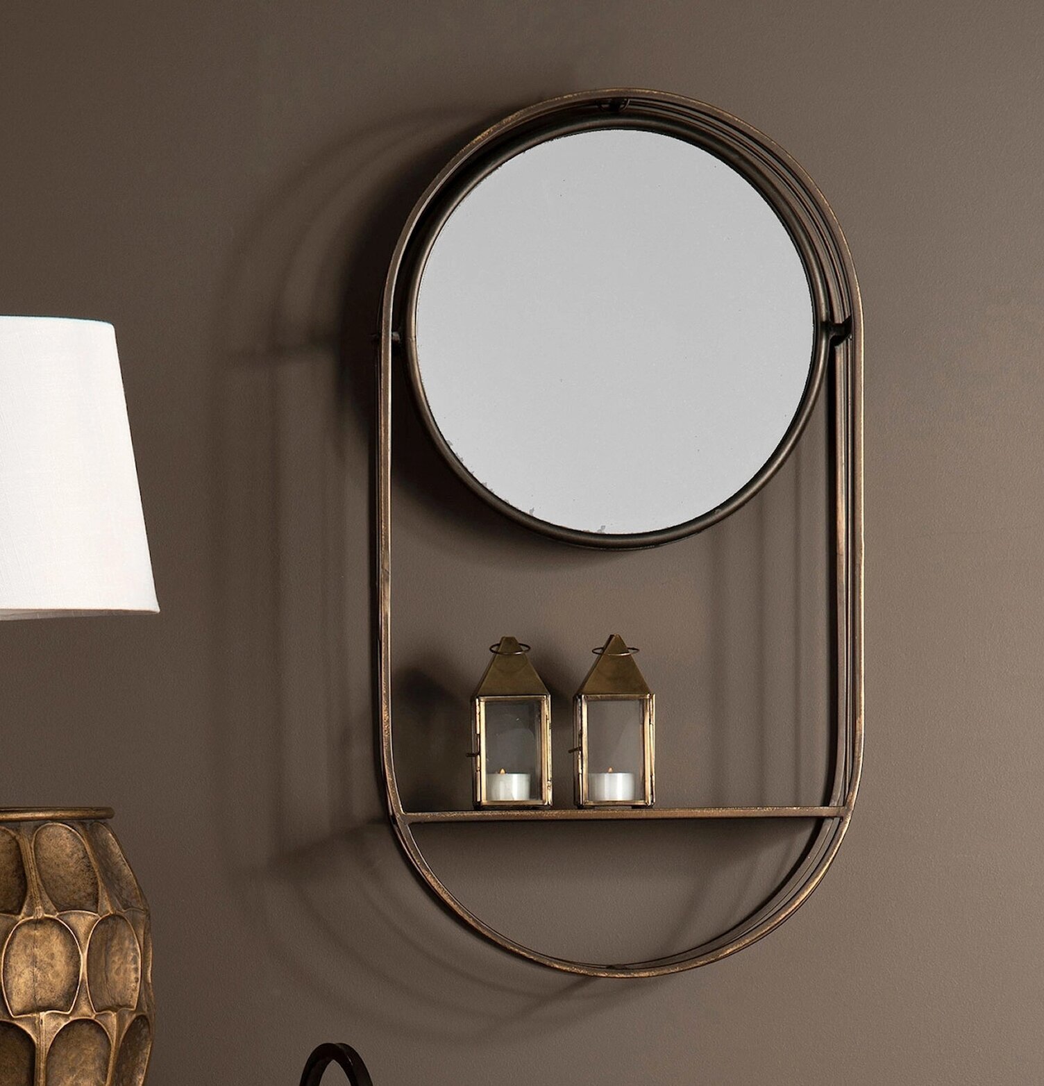 Spegelhylla Antik Mässing A Lot Decoration Speglar Väggspeglar Stående speglar Vägghyllor