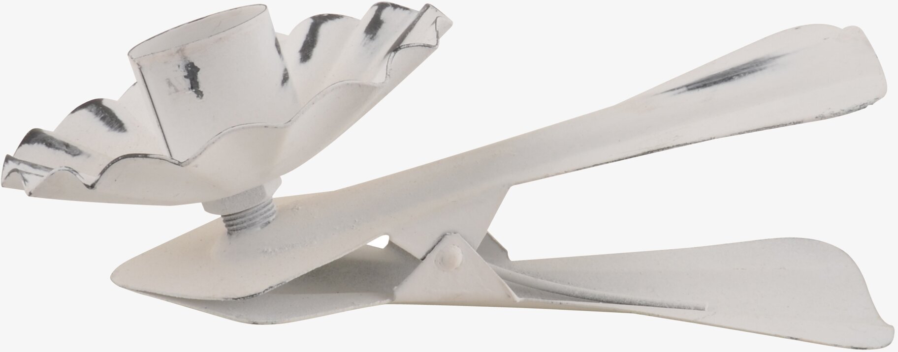 Ljusclips Vit från IB Laursen i vit metall med blomdesign