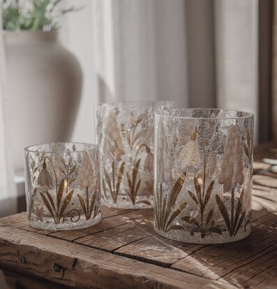 Ljuslykta Pärlisar 10x12cm 8x8cm Majas Cottage Lyktor Endless Light Ljuslyktor