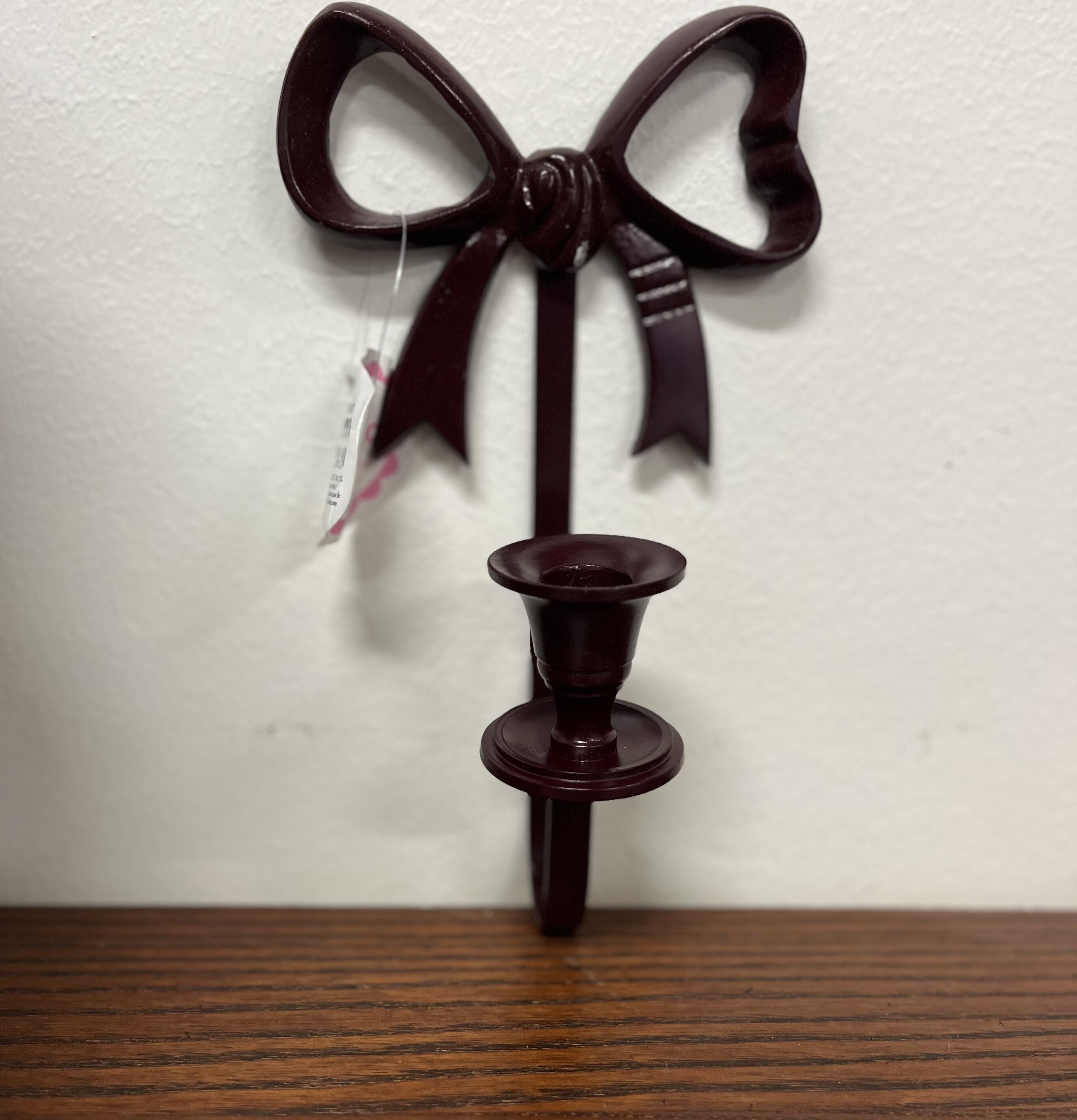 Ljusstake Rosett - Vinröd (fynd-id 1) Rice