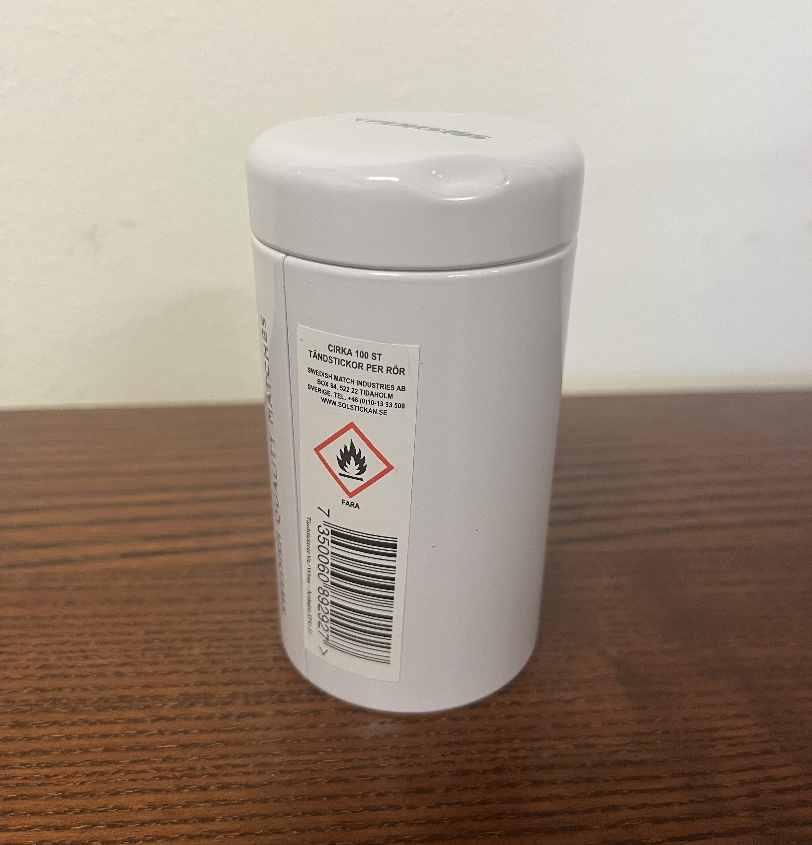 Tändsticksrör Vit (fynd-id 1) Solstickan