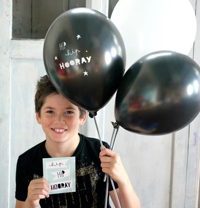 Ballongpinnar 6-Pack Svart från A Little Lovely Company