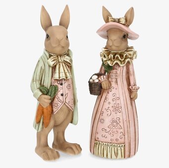 Dekoration Herr och Fru Kanin Finklädd Mix A Lot Decoration Kaniner för prydnad/dekoration Prydnadskaniner Dekorationskaniner Bunnys