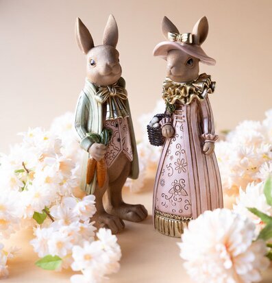 Dekoration Herr och Fru Kanin Finklädd Mix A Lot Decoration Kaniner för prydnad/dekoration Prydnadskaniner Dekorationskaniner Bunnys