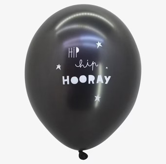 Ballong Hip Hip Hooray från A Little Lovely Company i svart