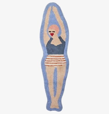 Matta Retro Swimster Blue Rice Mattor (ej dörrmatta)