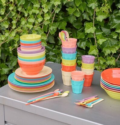 Tallrikar 6-Pack - Glory Days Colors Assietter Melamin Rice Djupa tallrikar (ej skål) Desserttallrikar Barntallrikar Picknicktallrikar