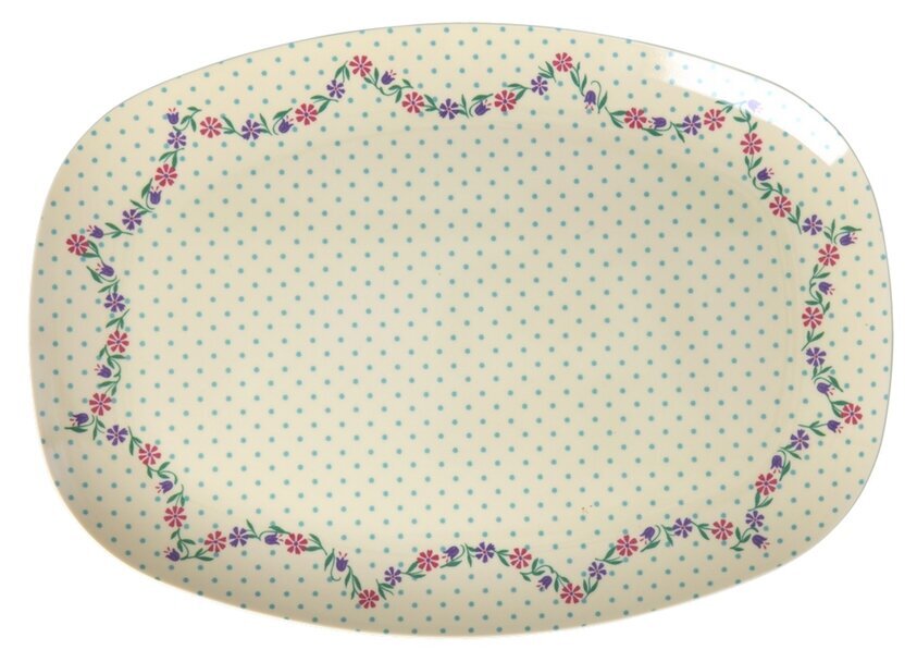 Tallrik Melamin Dots and Flowers Print Rice Tallrikar Djupa tallrikar (ej skål) Desserttallrikar Assietter Barntallrikar Picknicktallrikar