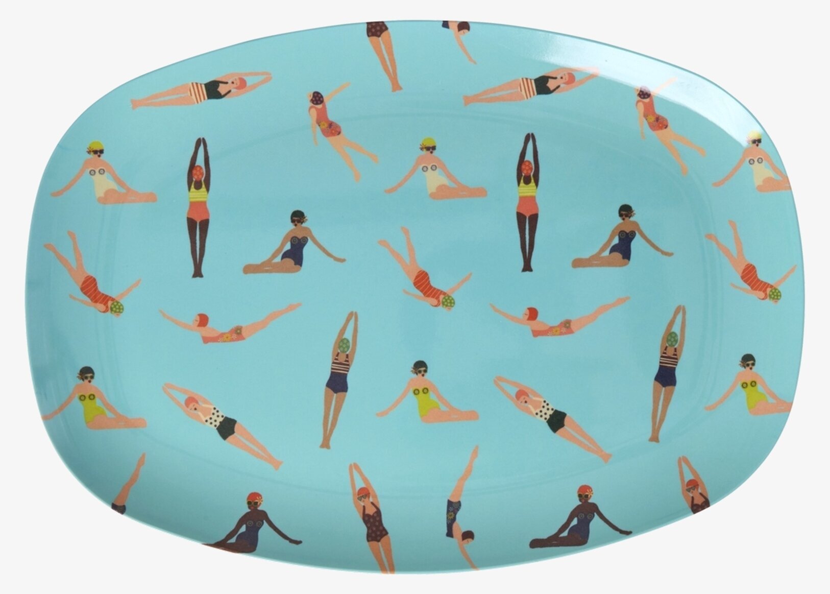 Tallrik Melamin Retro Swimster Print Rice Tallrikar Djupa tallrikar (ej skål) Desserttallrikar Assietter Barntallrikar Picknicktallrikar