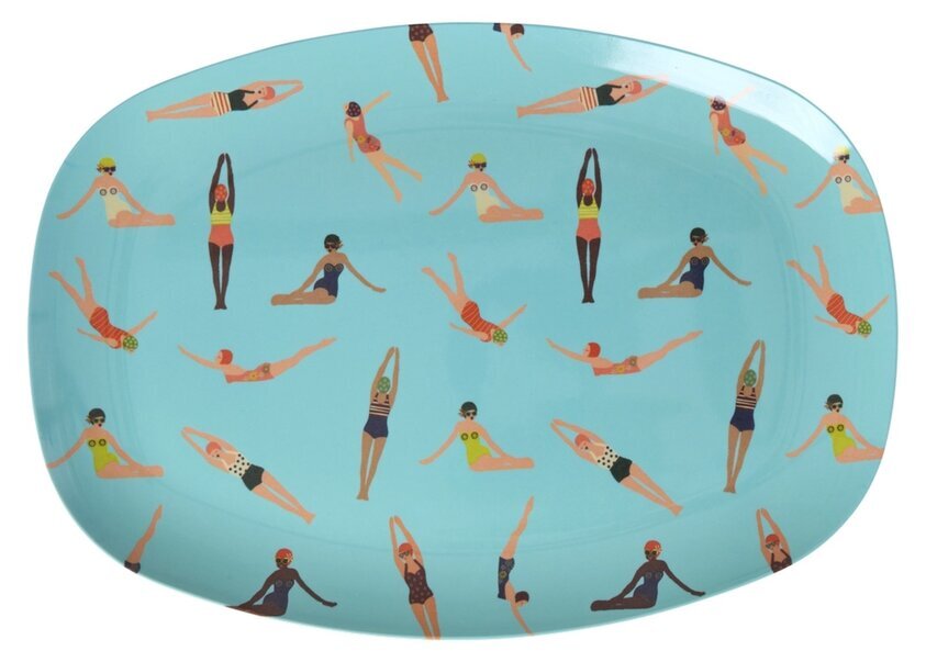 Tallrik Melamin Retro Swimster Print Rice Tallrikar Djupa tallrikar (ej skål) Desserttallrikar Assietter Barntallrikar Picknicktallrikar