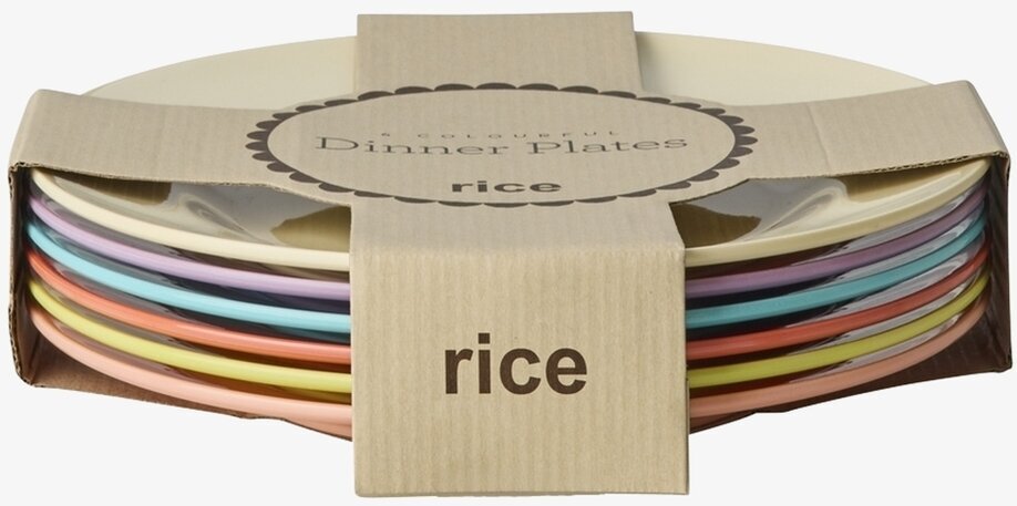 Assietter Melamin 6-Pack - Glory Days Colors Tallrikar Rice Djupa tallrikar (ej skål) Desserttallrikar Barntallrikar Picknicktallrikar
