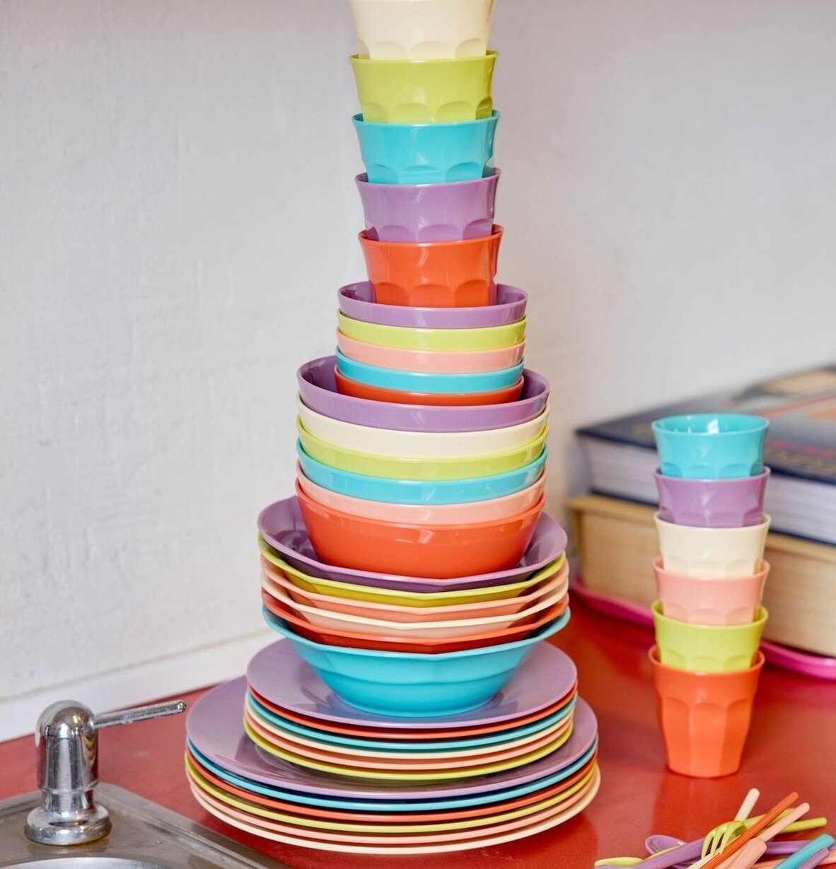 Små Skålar Melamin 6-pack - Glory Days Colors 6-Pack Rice att äta ur tilltugg Såskannor/Vispskål Skål