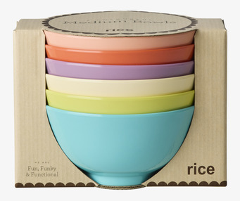 Skålar Melamin 6-Pack - Glory Days Colors Rice att äta ur tilltugg Såskannor/Vispskål Skål servering Matlådor