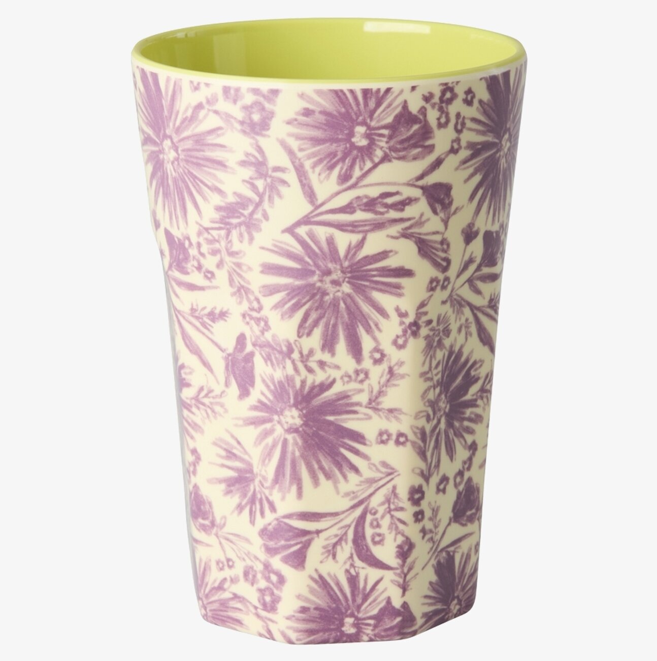 Mugg Latte Flower Press Print Rice Melaminmuggar Lattemuggar i melamin Melaminkoppar