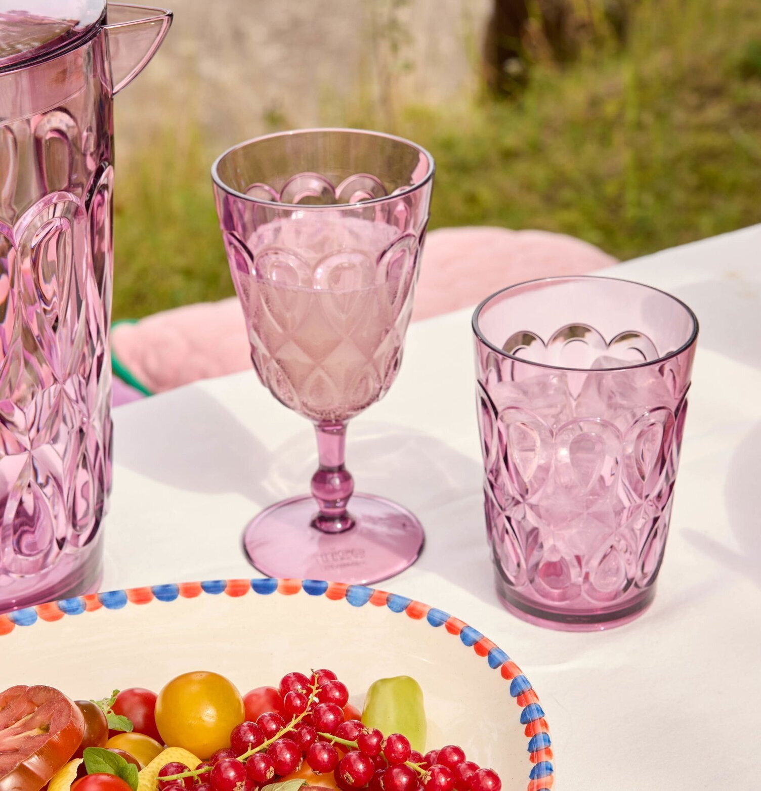 Glas Swirly Soft Plum Rice Dryckesglas Dricksglas för dryck Plastglas