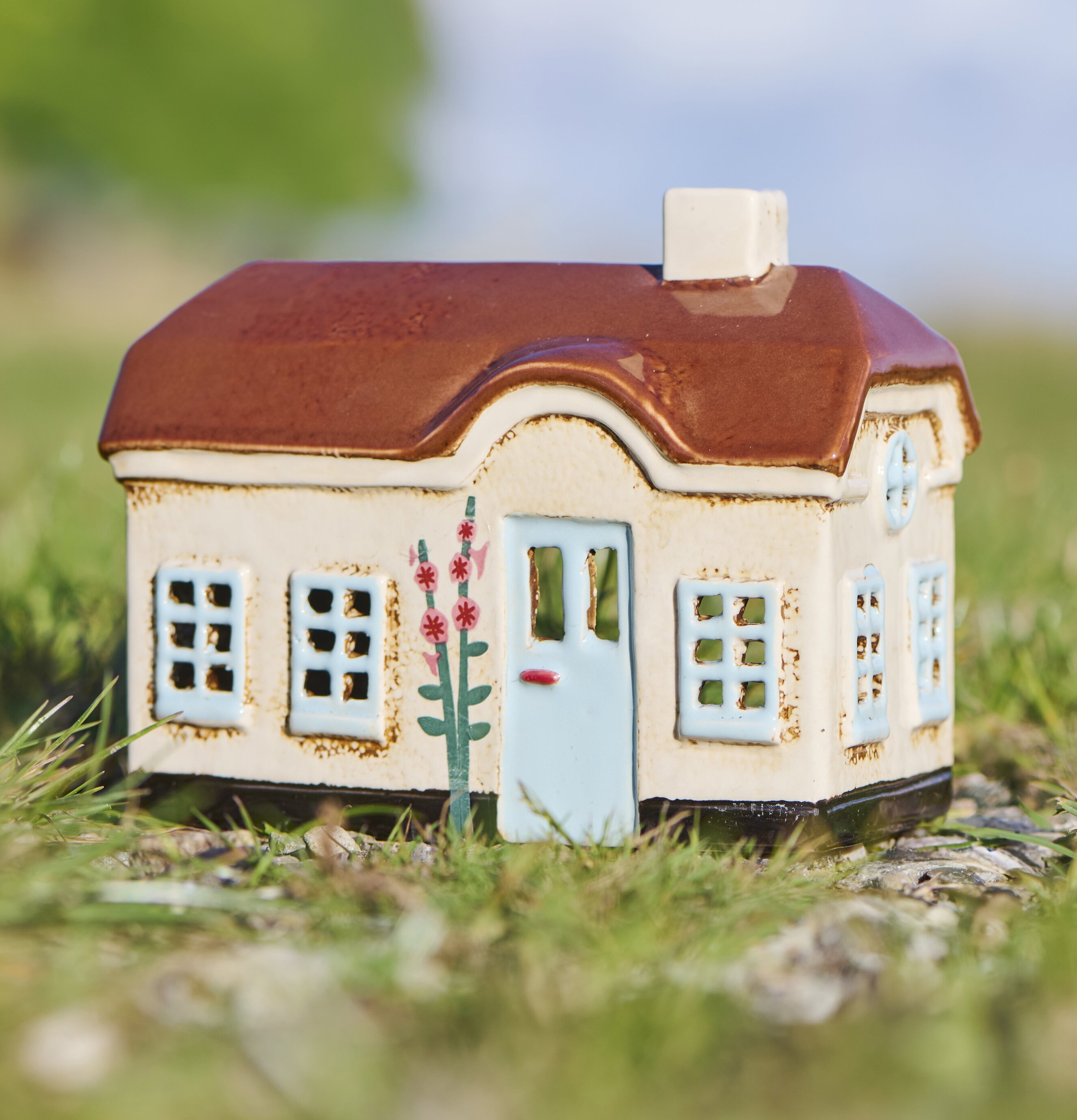 Ljuslykta Hus Ebeltoft Beige IB Laursen Lyktor Endless Light Ljuslyktor