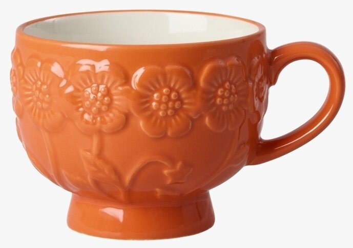 Keramikmugg Relief Orange Rice Muggar/koppar i porslin, keramik, papper eller biologiskt material organiskt ekologiskt Termomuggar utan