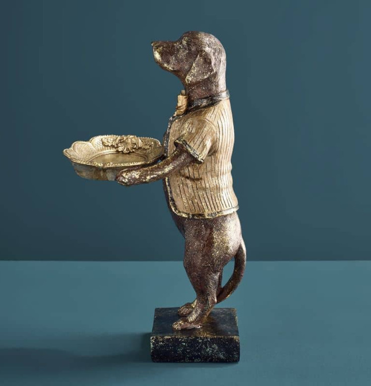 Hundbutler med fat Werner Voss Serveringsbrickor Brickset Serveringsfat Övrig prydnad/dekoration för inredning innemiljö