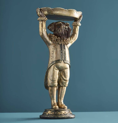 Sir Winston – Hundstaty med fat Werner Voss Serveringsbrickor Brickset Serveringsfat Övrig prydnad/dekoration för inredning innemiljö