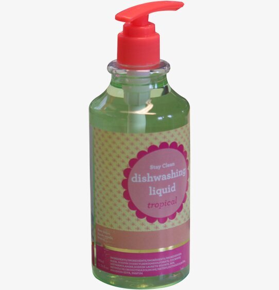 Diskmedel Tropisk från Rice i genomskinlig flaska med pump