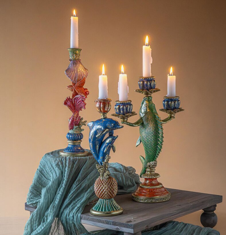 Ljusstake Ocean Fisk Delfiner A Lot Decoration Ljusstakar Adventsstakar Ljushållare Ljushyllor