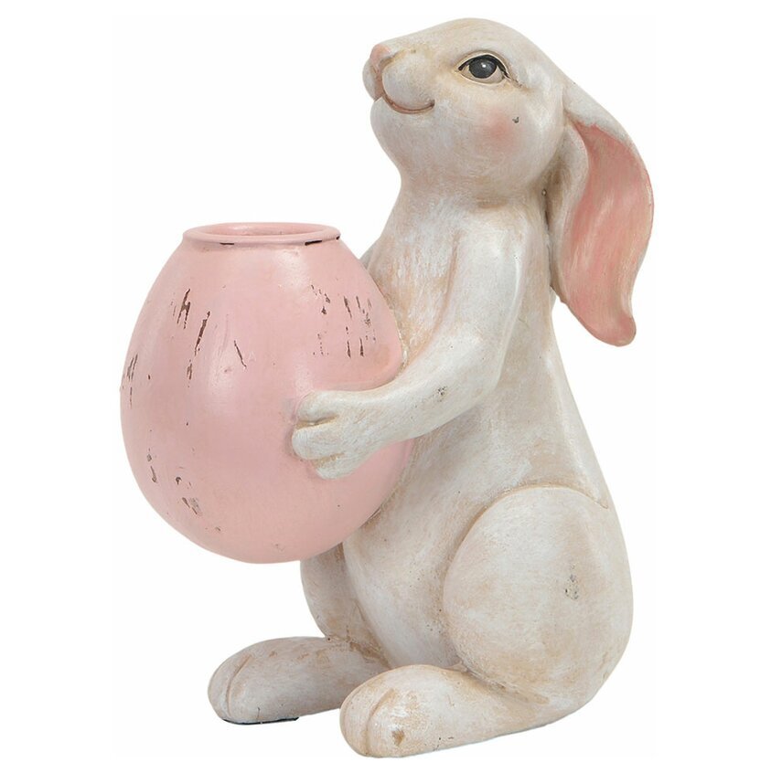 Ljusstake Hare Rosa A Lot Decoration Kaniner för prydnad/dekoration Prydnadskaniner Dekorationskaniner Bunnys dekoration Ljusstakar Adventsstakar Ljushållare