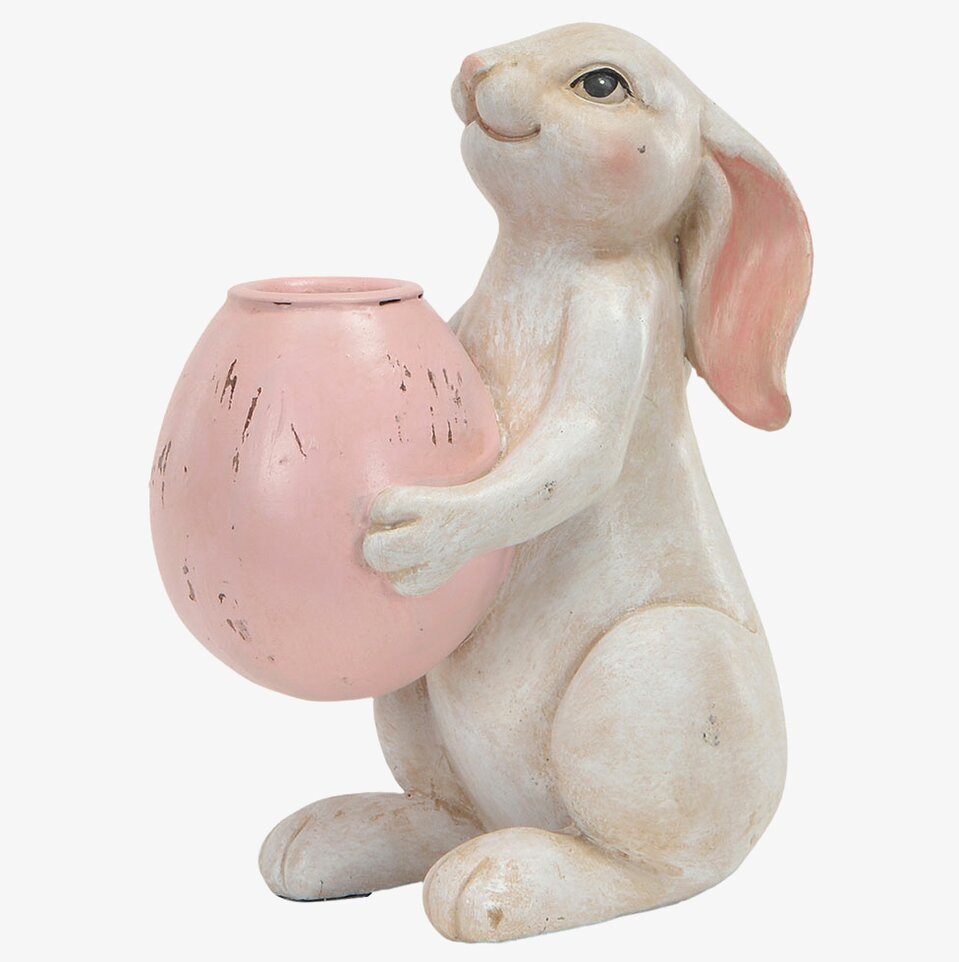Ljusstake Hare Rosa A Lot Decoration Kaniner för prydnad/dekoration Prydnadskaniner Dekorationskaniner Bunnys dekoration Ljusstakar Adventsstakar Ljushållare