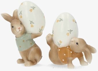 Foto påskkaniner med ägg – frilagt produktfoto vit bakgrund