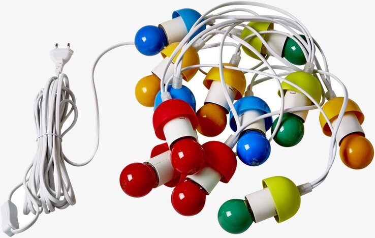 Ljusslinga - 12 Lampor från Rice med färgglada lampor