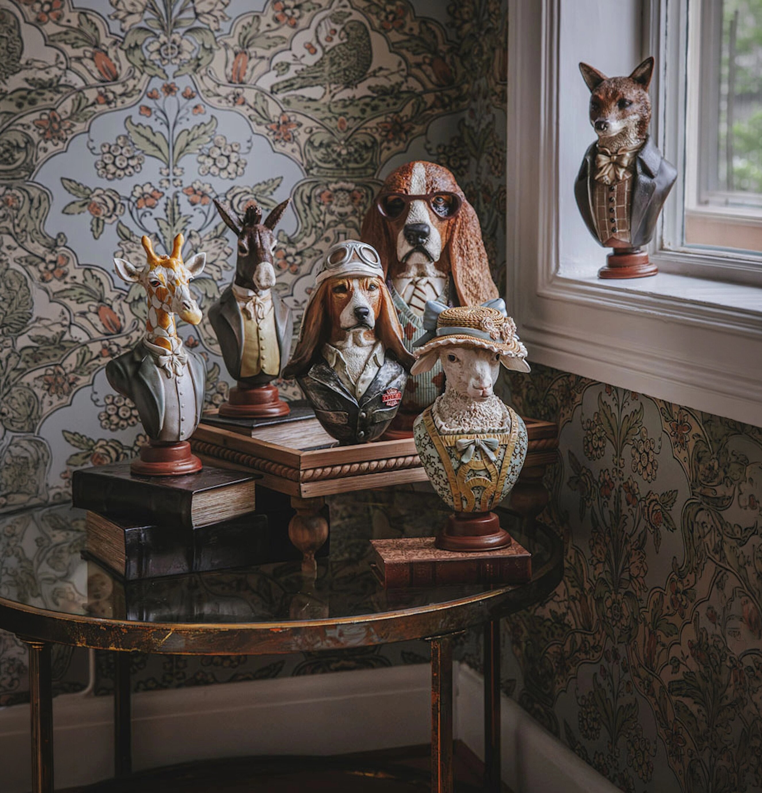 Byst Giraff Basset Hund Räv Får Åsna Kanin A Lot Decoration Byster