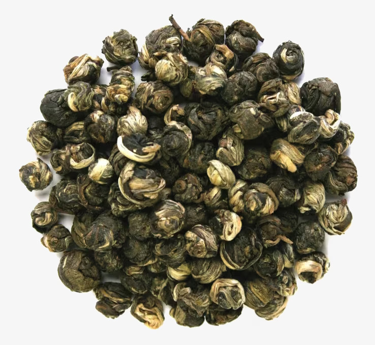Dragon Pearl Jasmine Löste 75g från Or Tea på vit bakgrund