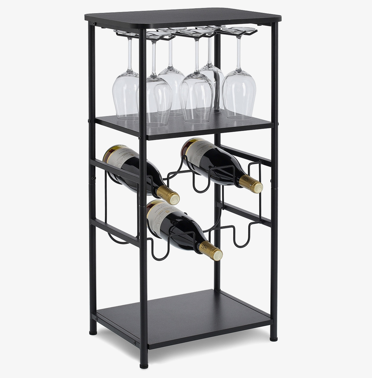 Vinställ med vinglashållare Zeller Stora vinställ