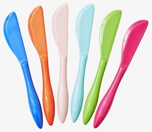 Melamin Smörkniv från Rice i sex färgglada varianter