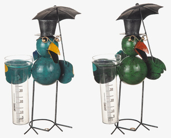 Regnmätare Stående Fågel Hamrad Plåt Different Design