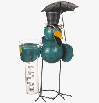 Regnmätare Stående Fågel Hamrad Plåt Different Design