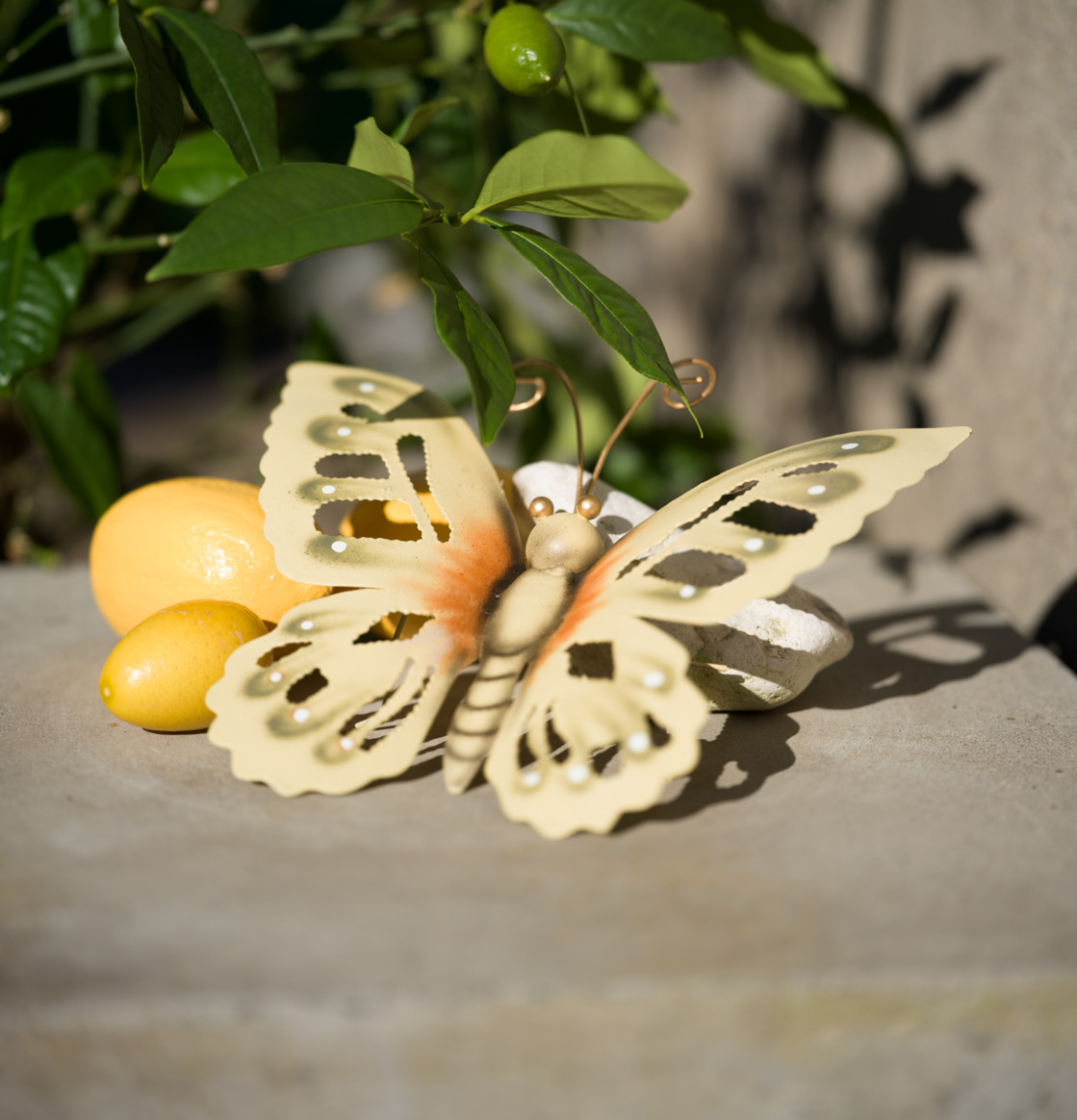 Fjäril Vägg Hamrad Plåt Stor Different Design