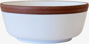 Skål Stengods Vit från Ernst med vit yta och brun kant