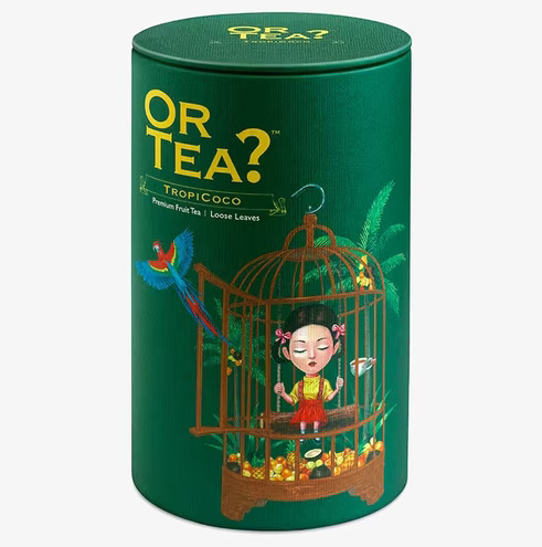 Or Tea TropiCoco Löste 100g med tropisk illustration