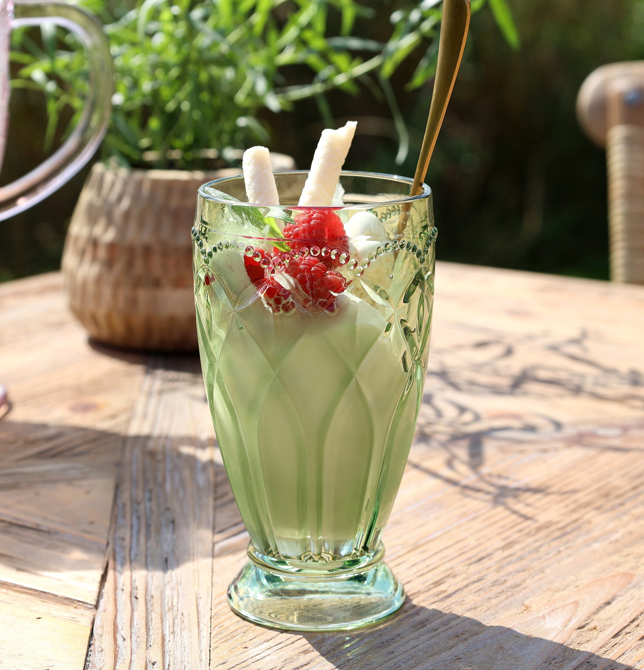 Saint-Émilion Glas Grön Chic Antique Dryckesglas Dricksglas för dryck Plastglas